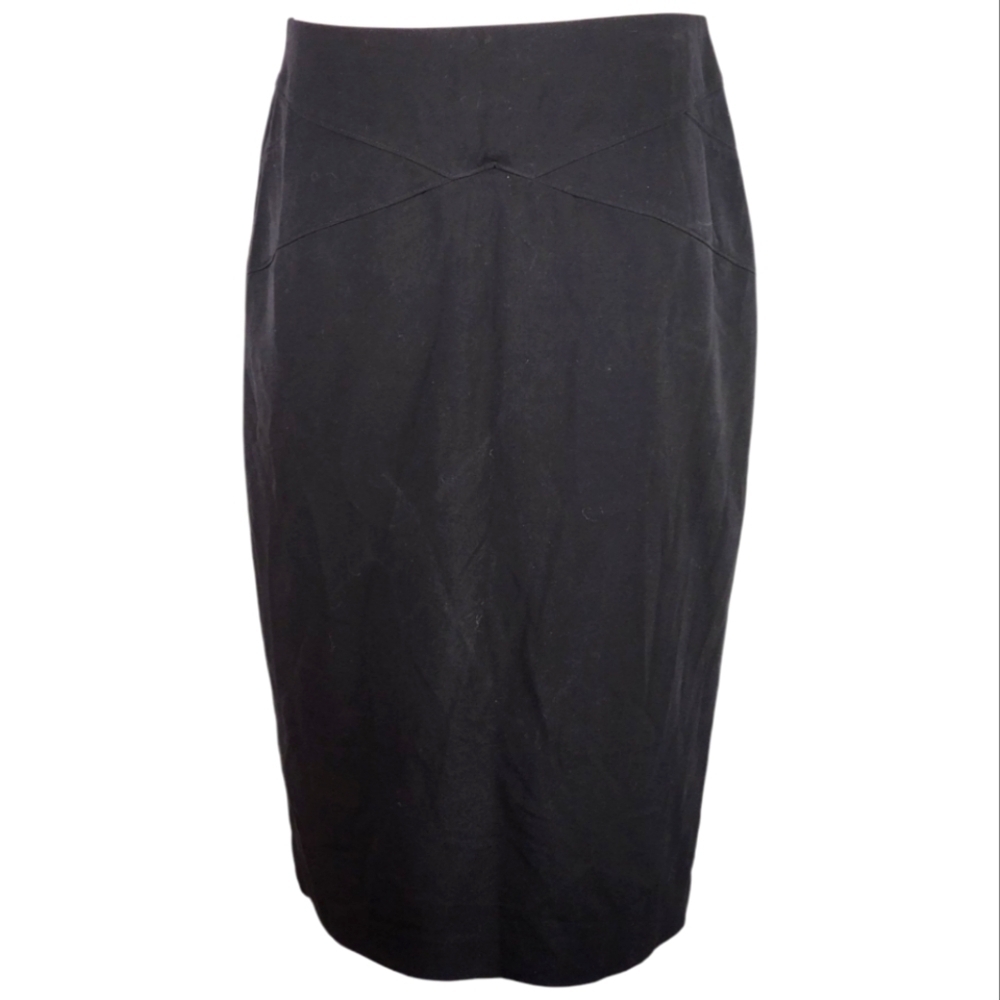 NY&C 7th Avenue Black Pencil Skirt Size 8 Stretch Workwear Career Classic